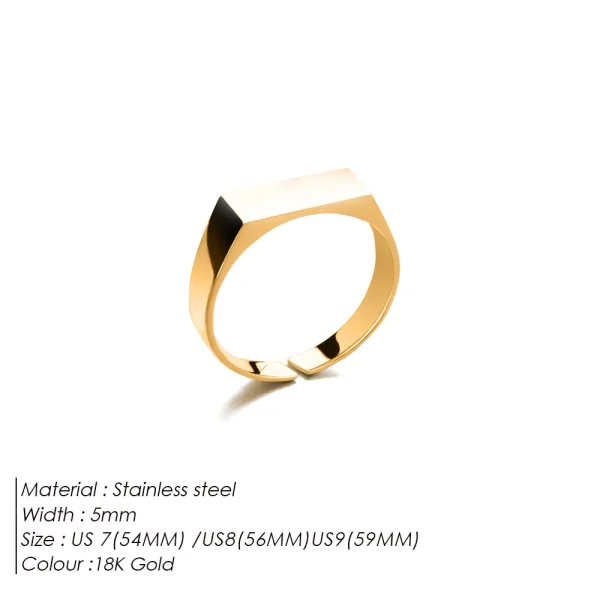 Anel Masculino em Aço Inoxidável Banhado a Ouro 18K - Image 8