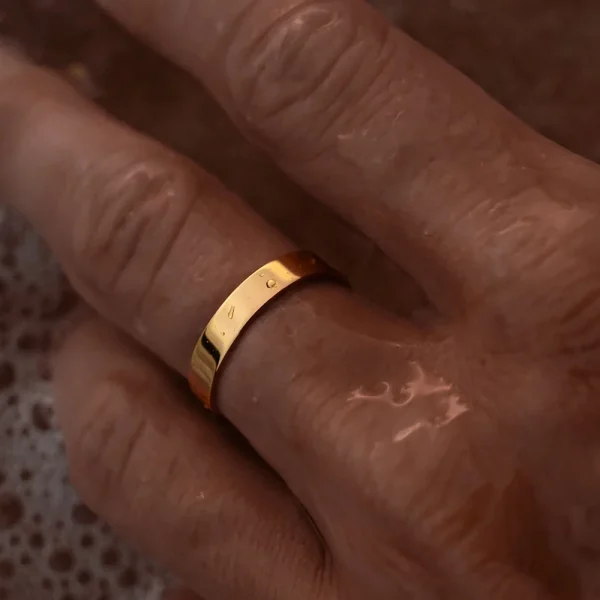 Anel Masculino Aço Inoxidável Banhado a Ouro 18K - Image 3