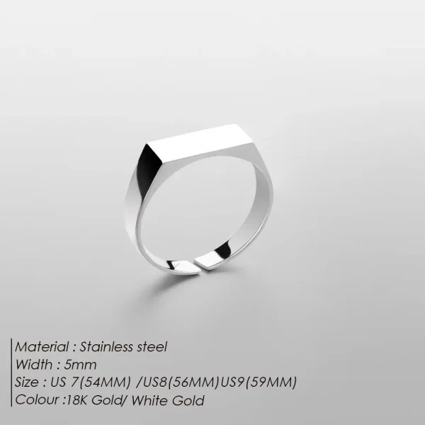 Anel Masculino em Aço Inoxidável Banhado a Ouro 18K - Image 2